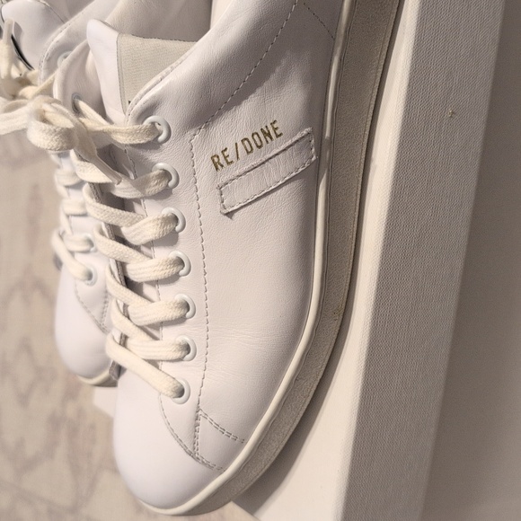 Re/Done 70\'s Leather Tennis Shoes